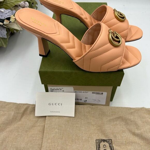 Women’s Gucci, GG Marmont, leather mules size 40 made in Italy - Picture 4 of 11